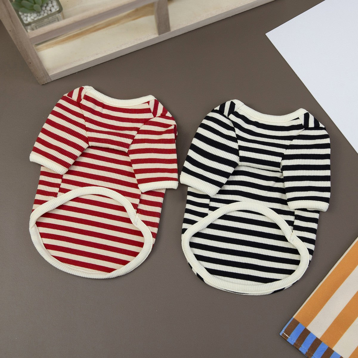 Striped Dog Cat T-Shirt Winter Small Dogs_CWMM12251