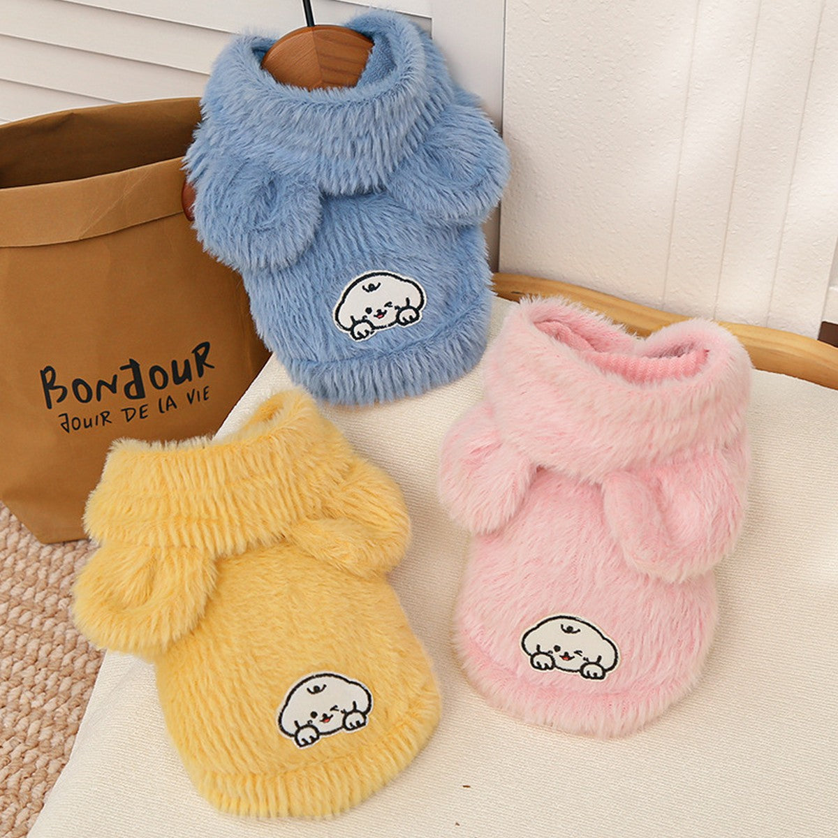 Faux Mink Pet Hoodie Vest for Dogs & Cats_CWMM11182