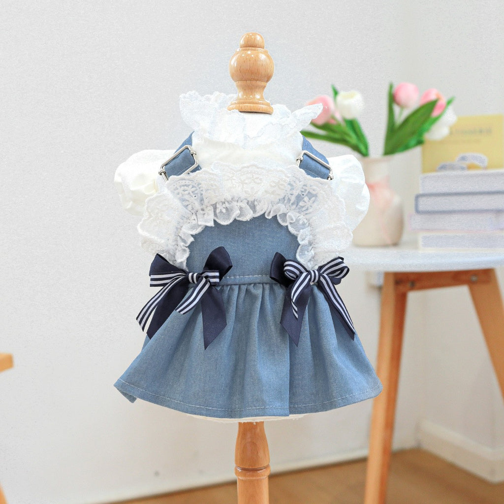 Pet Cozy Denim Dress Summer Beach Skirt_CWMM13045
