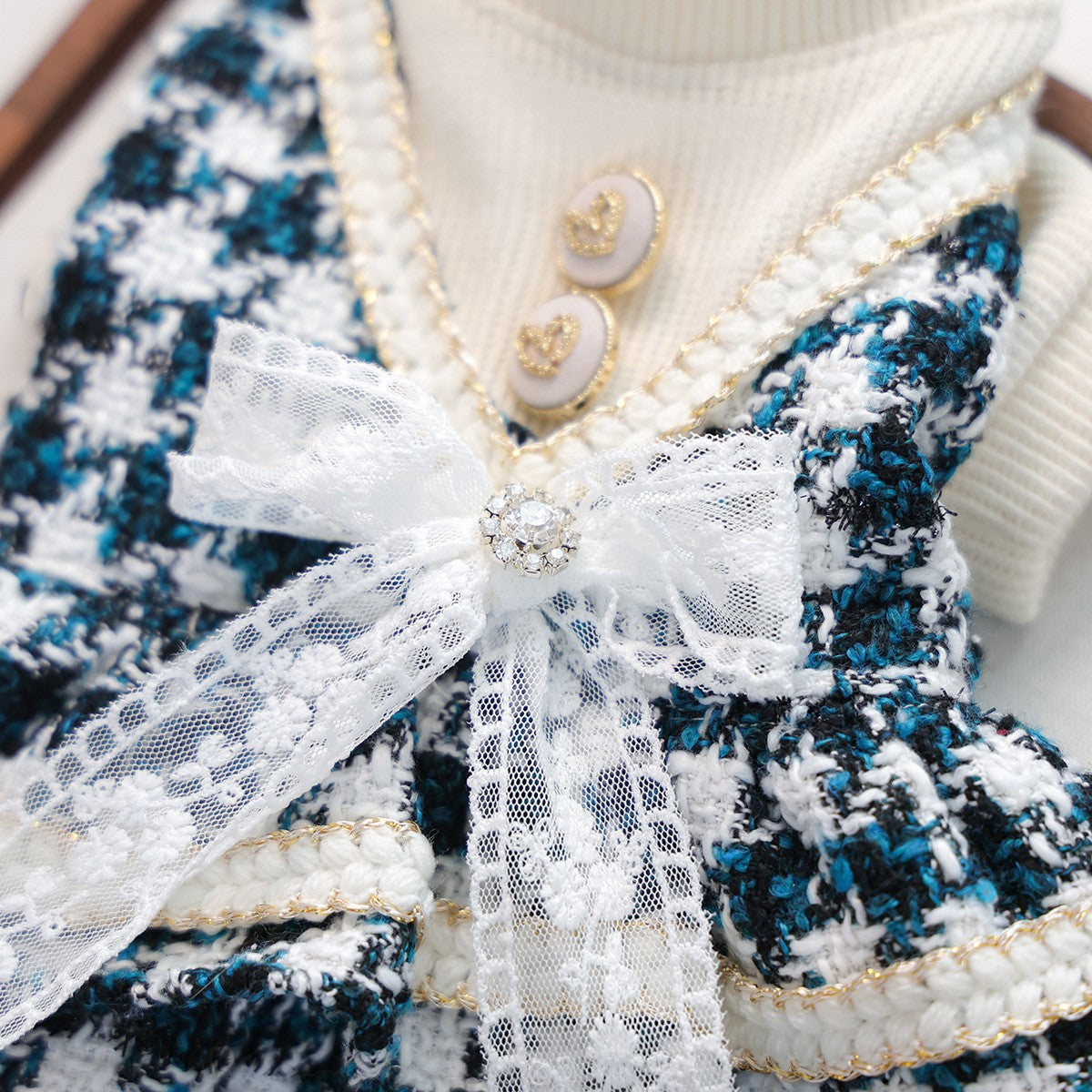 Dog Cat Elegant Blue Dress Royal Skirt_CWMM13039