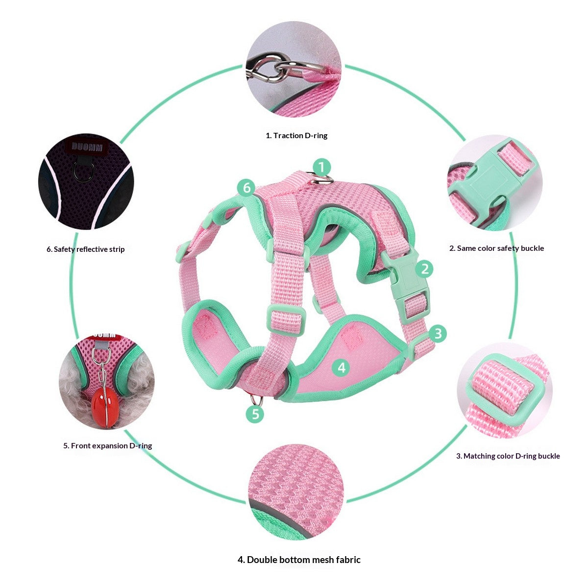 Comfort Fit Dog Vest Harness with Leash_CWMM12569