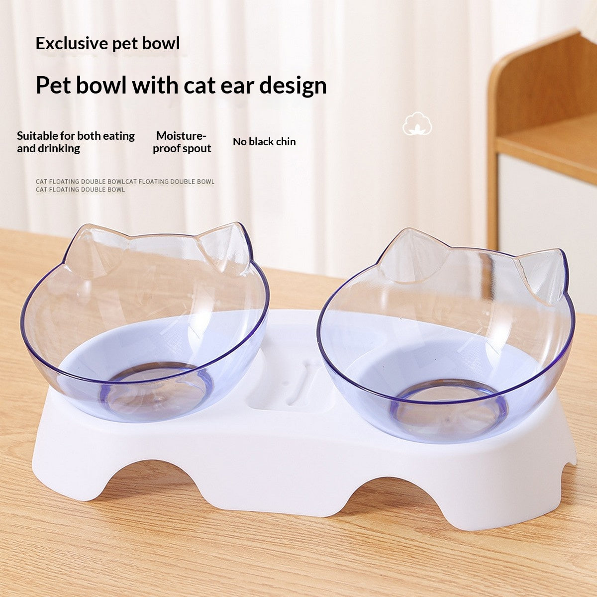 Elevated Plastic Cat and Dog Double Feeding Bowl_CWMM13011