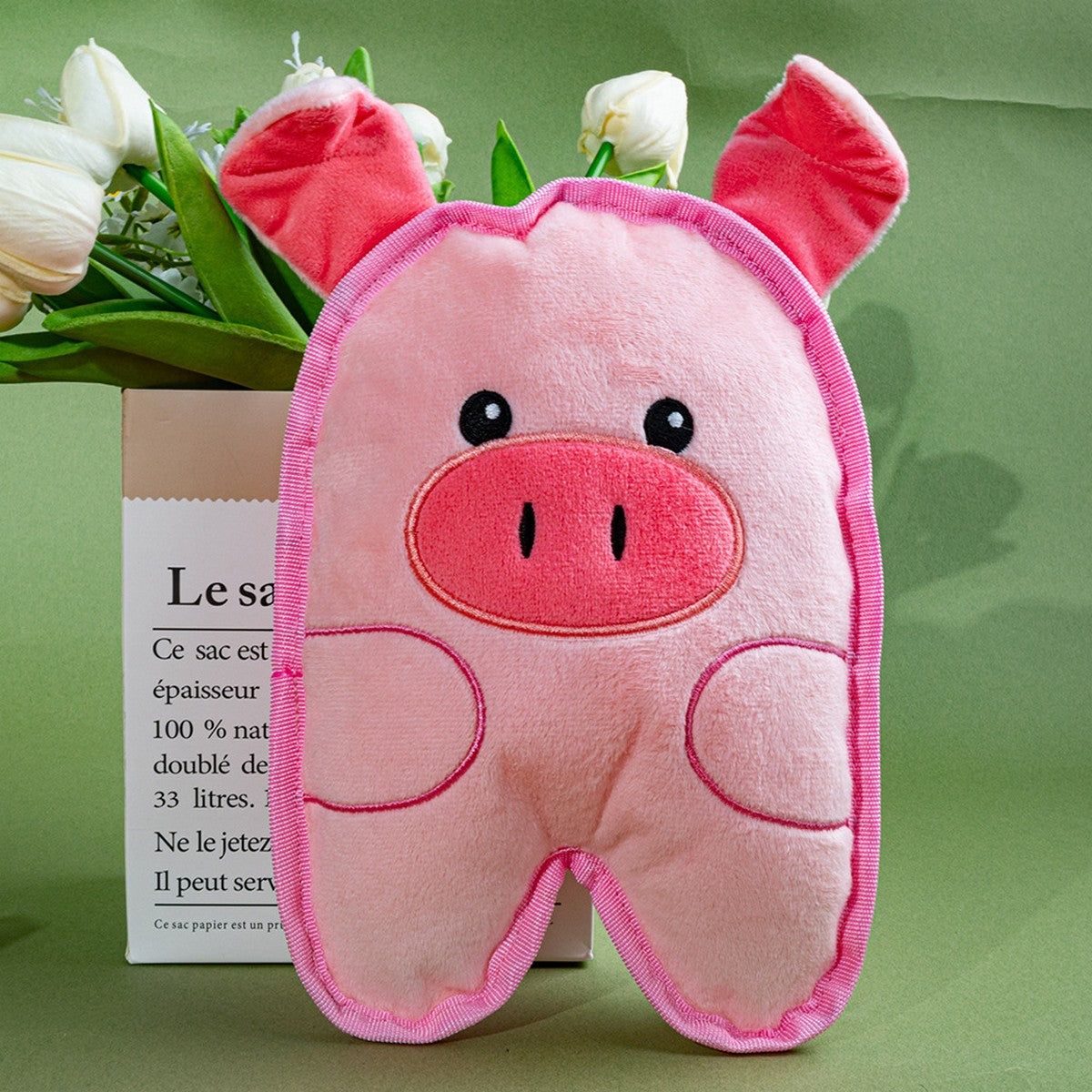 Soft Durable Pink Pig Dog Toy_CWMM13356