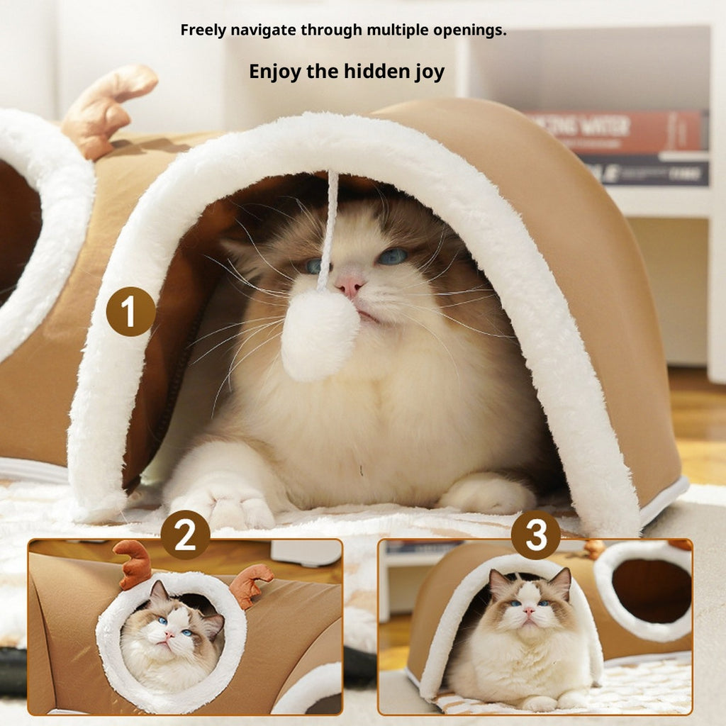 Cat Tunnel Bed – Hide and Sleep Pet Nest_CWMM11292