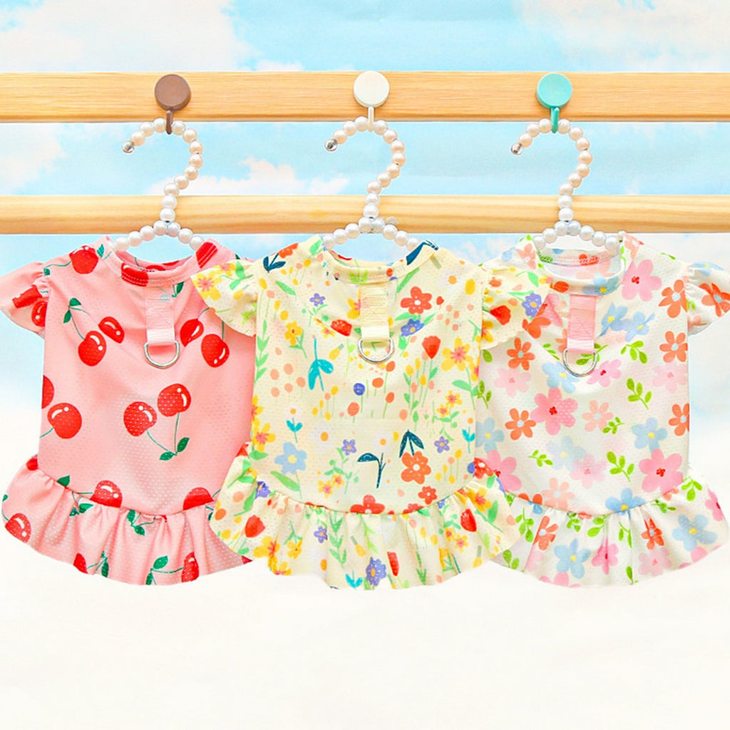 Summer Pet Dress – Ice Silk Cool Floral Outfit_CWMM11118