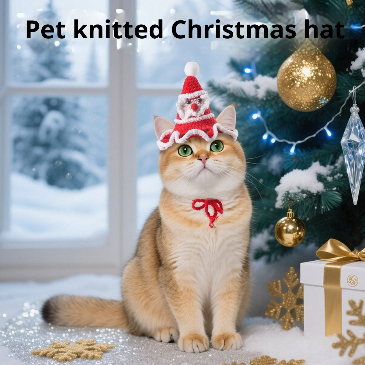 Christmas Pet Hat – Santa & Tree Hat for Cats Dogs_CWMM11356