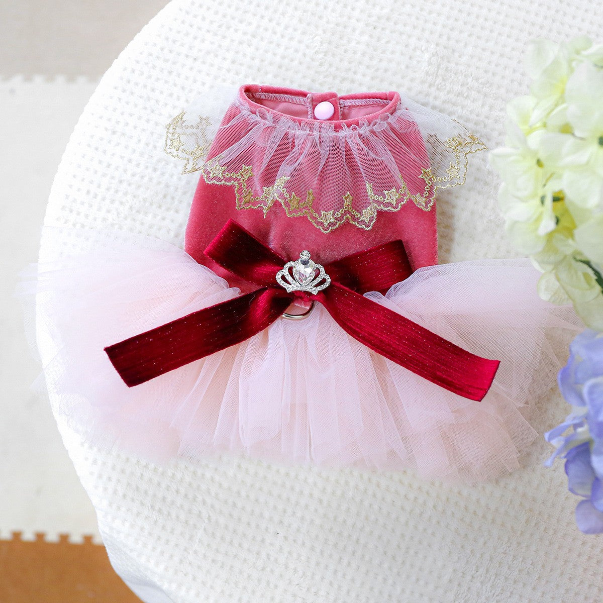 Pet Cozy Tulle Dress Royal Princess Skirt_CWMM13044