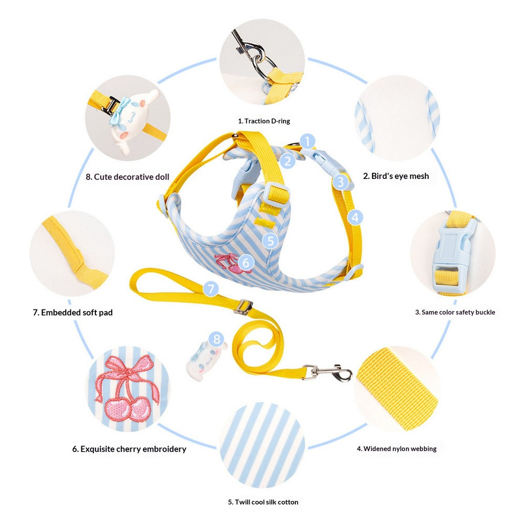 Small Dog Vest Harness with Secure Leash_CWMM12571