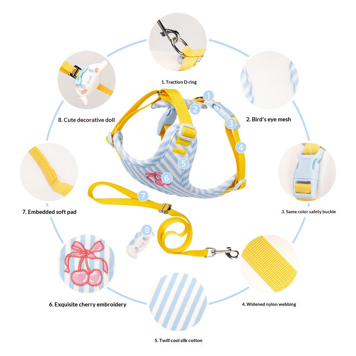 Small Dog Vest Harness with Secure Leash_CWMM12571