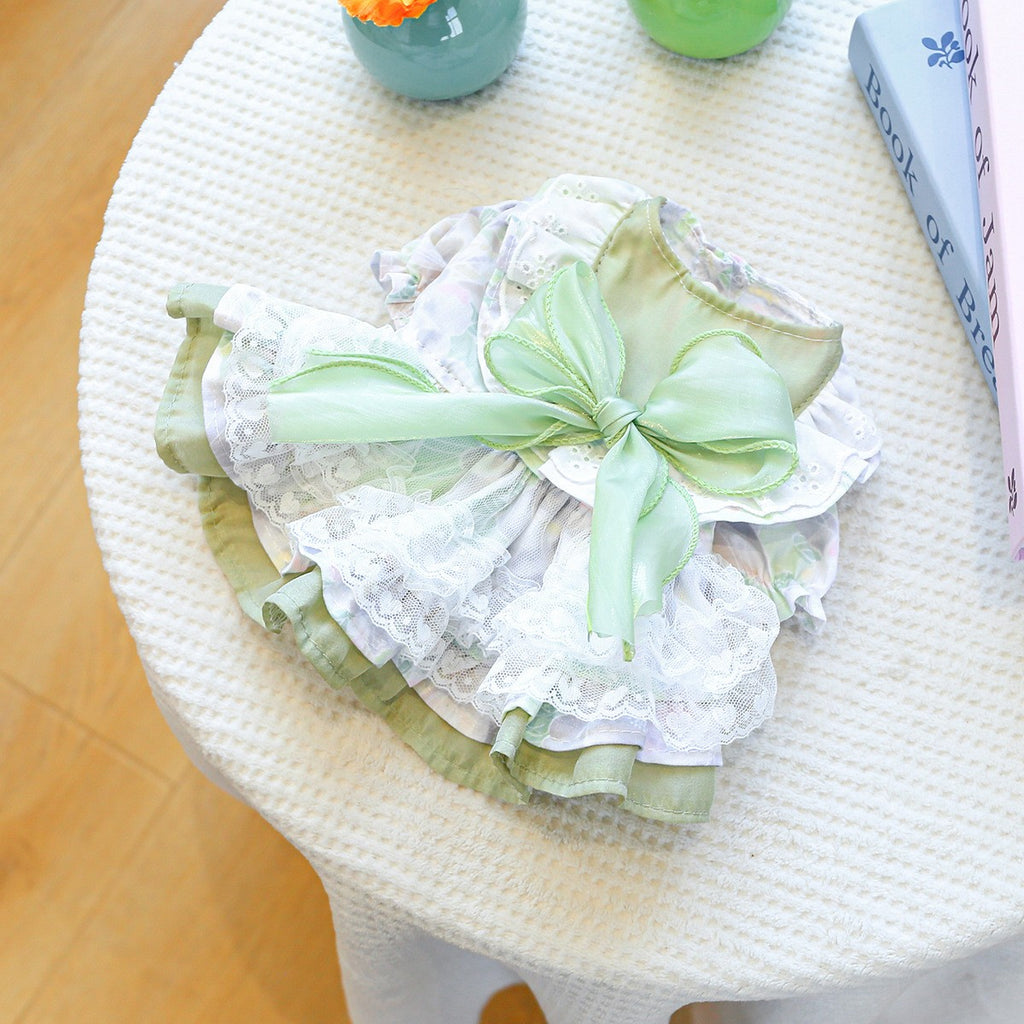 Small Pet Green Fantasy Tulle Dress_CWMM13115