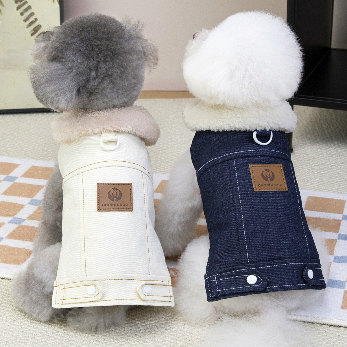 Winter Sherpa Dog Vest with Leash Ring_CWMM12233