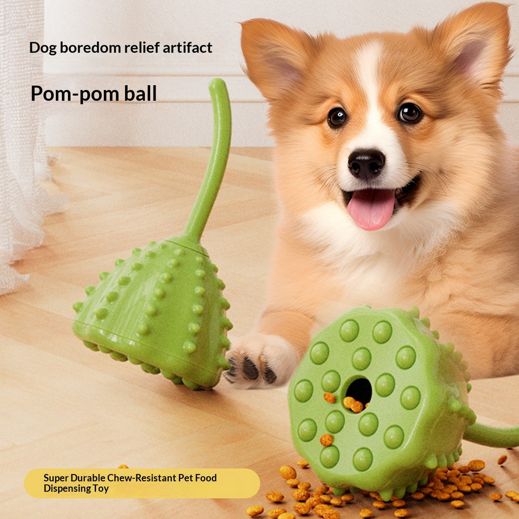 Interactive Dog Treat Dispensing Chew Ball Toy_CWMM12962