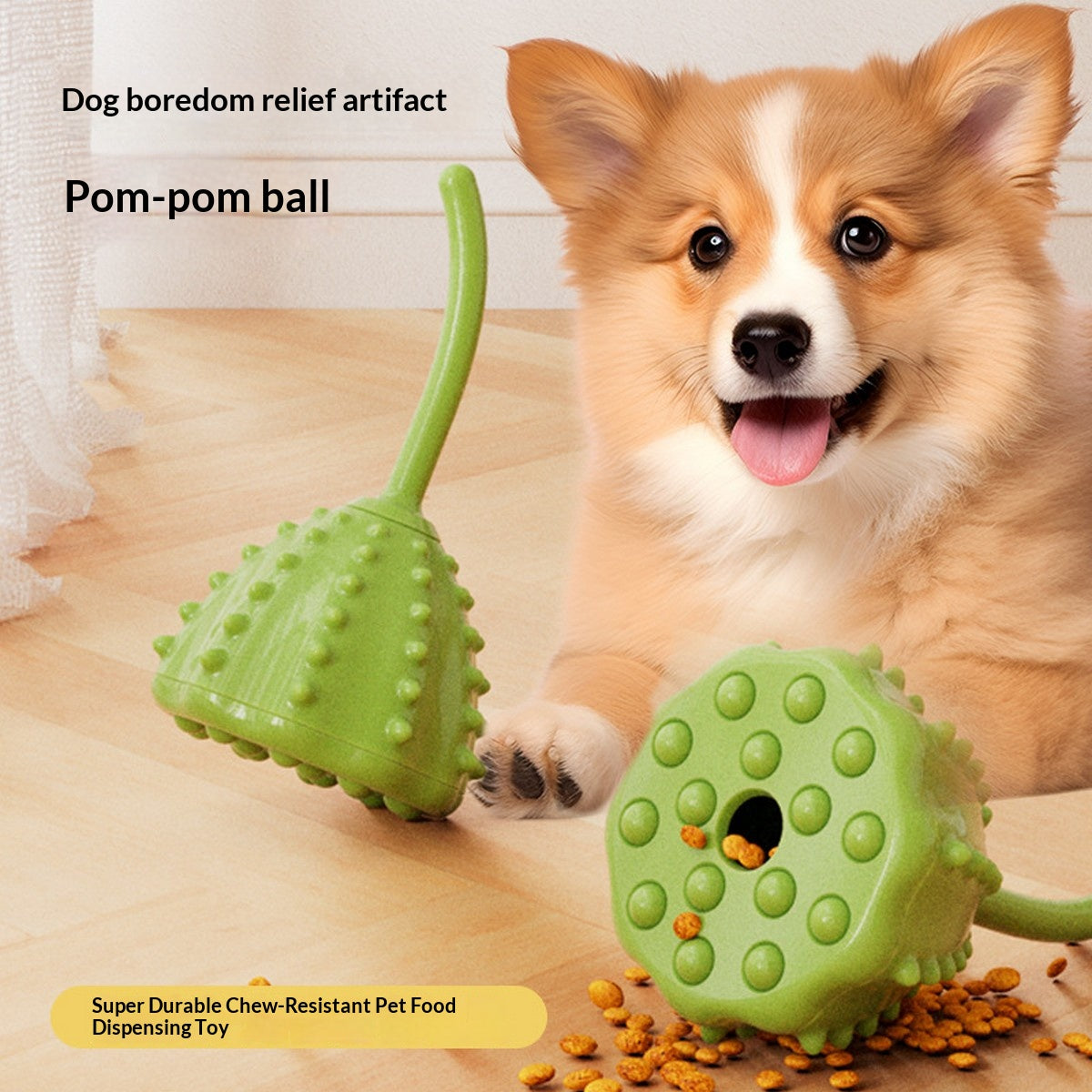 Interactive Dog Treat Dispensing Chew Ball Toy_CWMM12962