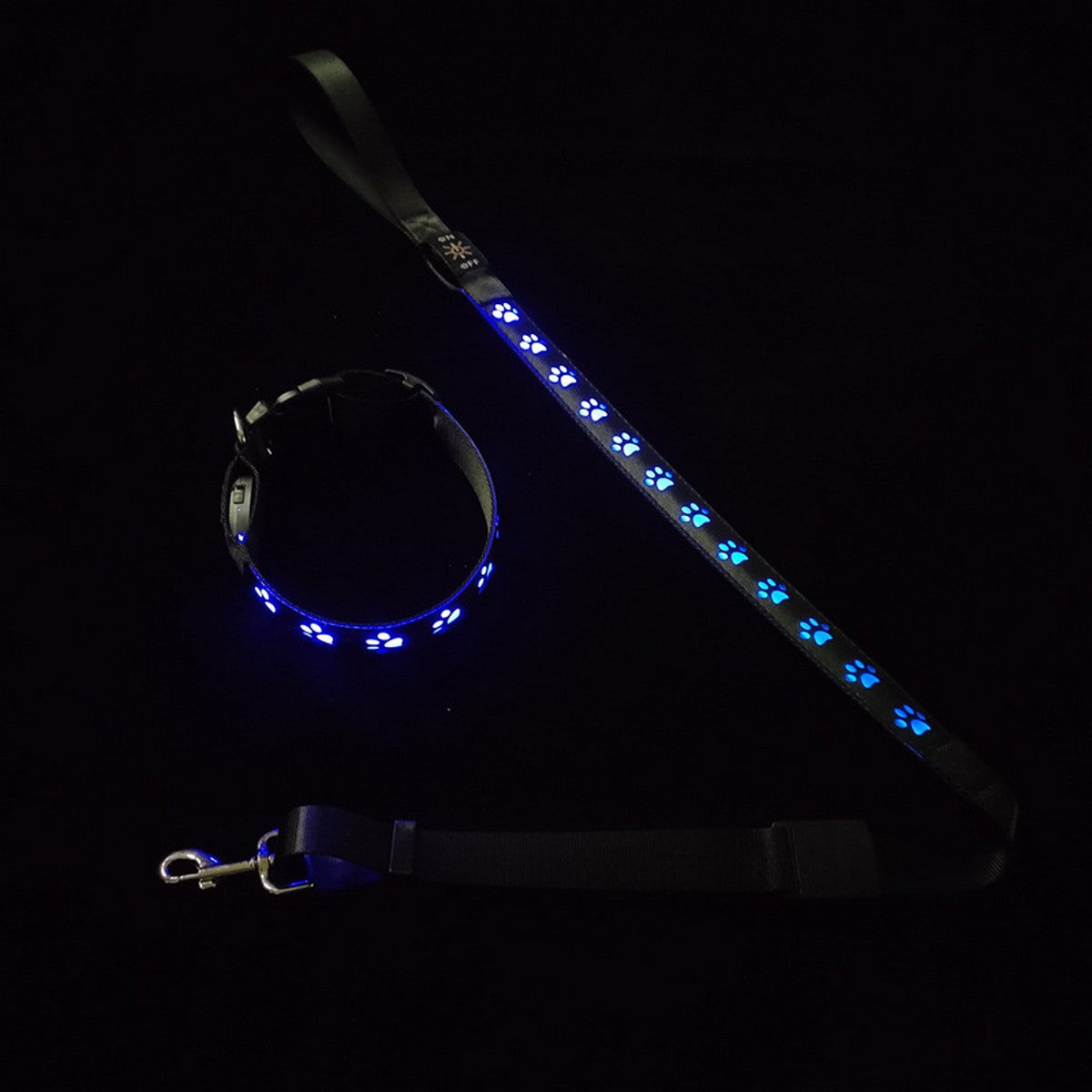 LED Paw Dog Collar USB Rechargeable Safety_CWMM11454