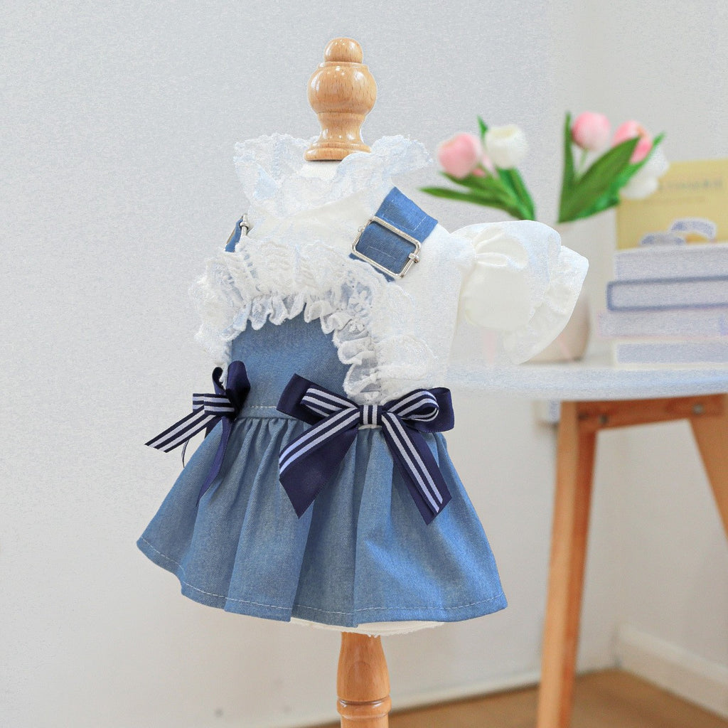 Pet Cozy Denim Dress Summer Beach Skirt_CWMM13045