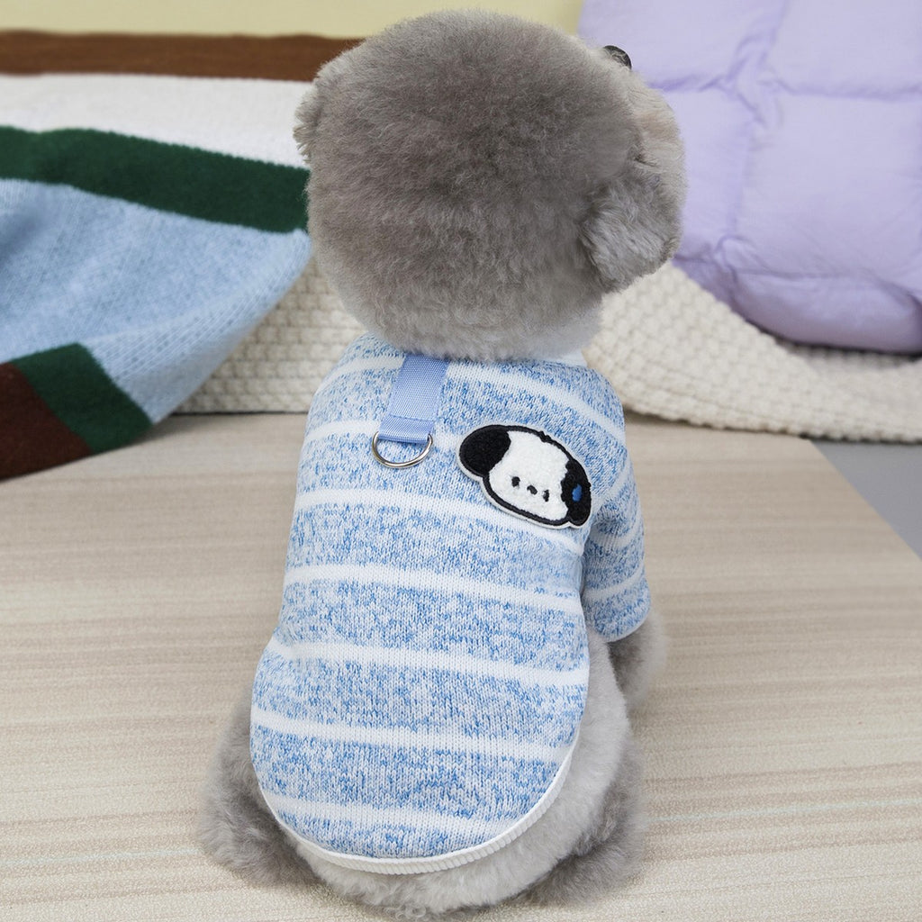 Pet Winter Knitted Hoodie with Leash Ring_CWMM12229