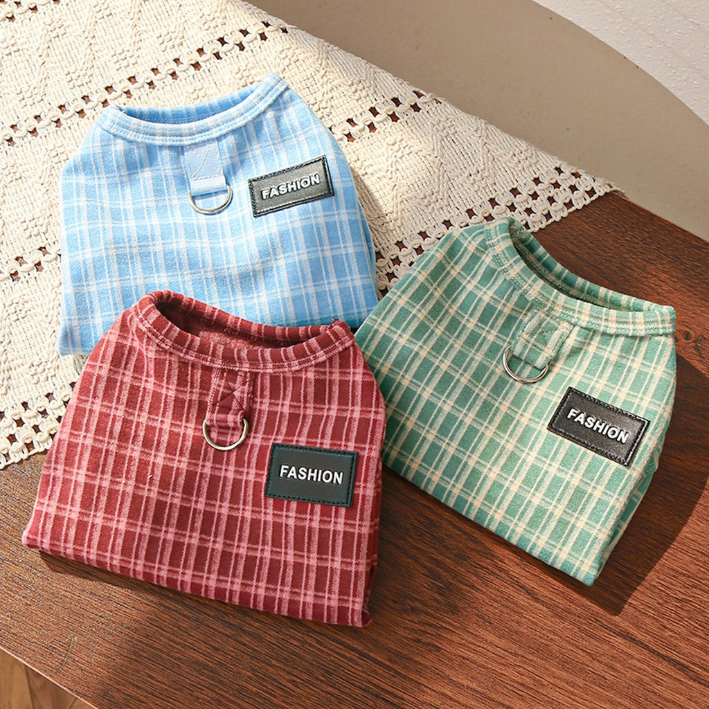 Plush Checkered Dog Turtleneck Outfit_CWMM11134