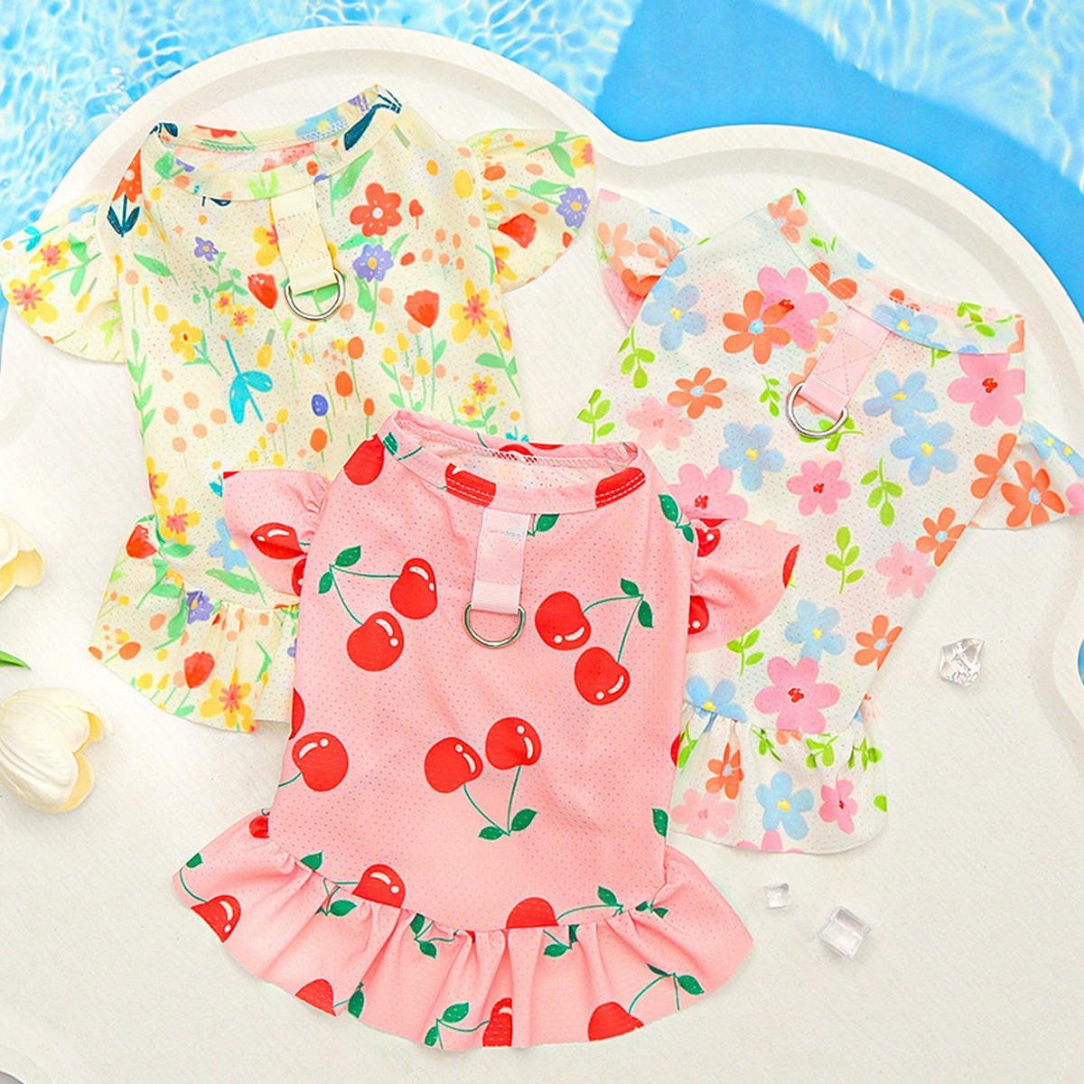 Summer Pet Dress – Ice Silk Cool Floral Outfit_CWMM11118