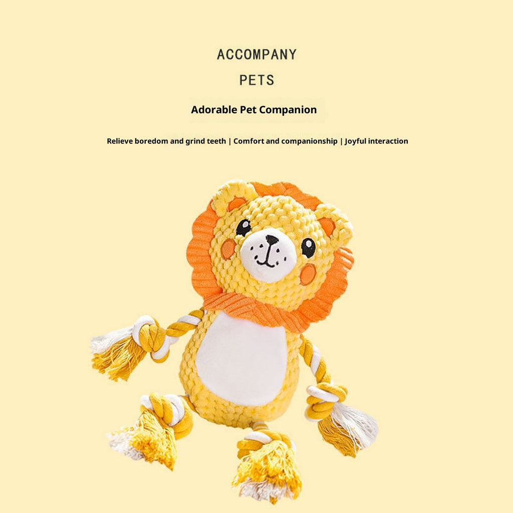 Funny Lion Plush Toy – Dog Cat Squeaky Toy_CWMM11173