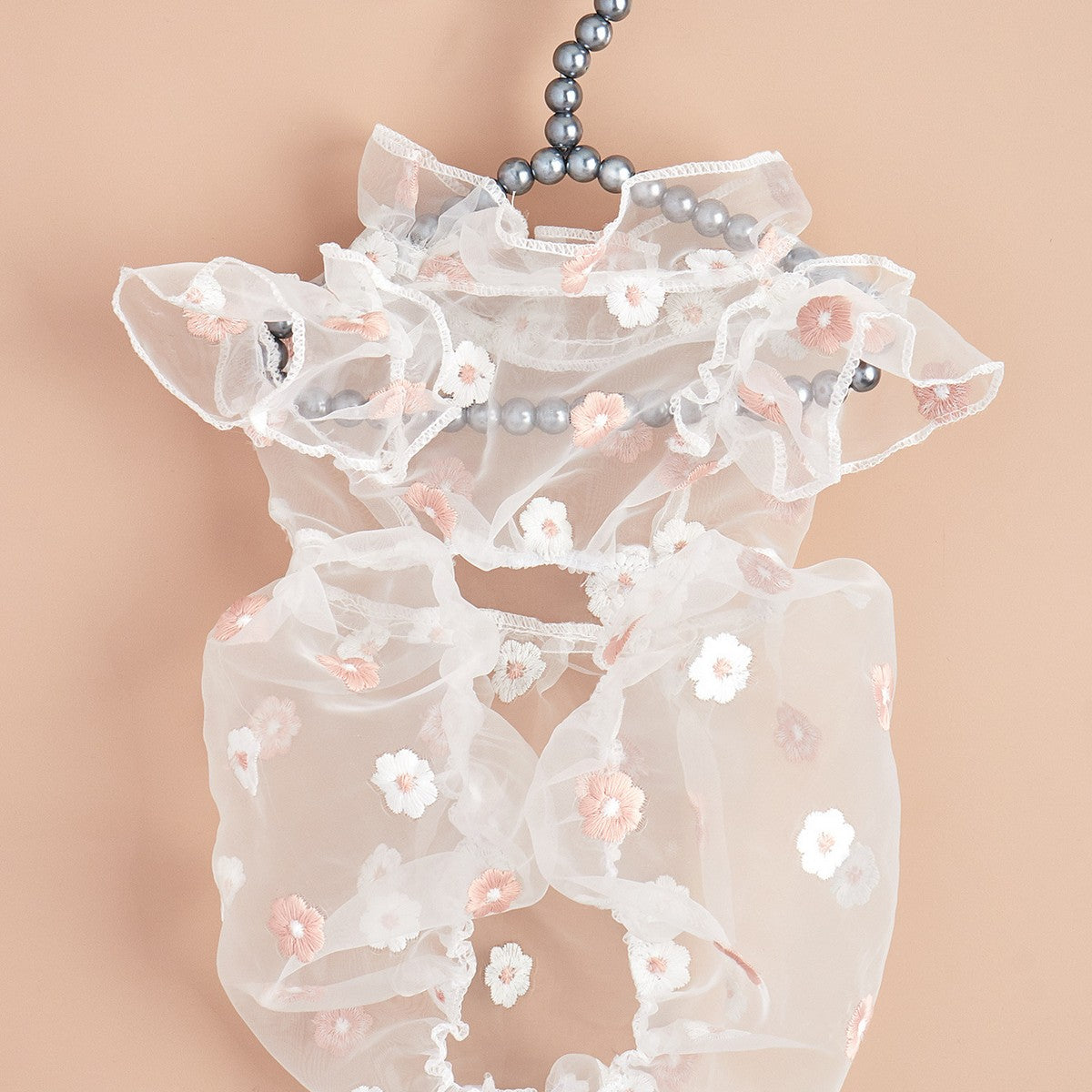 Puff Sleeve Pet Dress Embroidered Daisy_CWMM13246