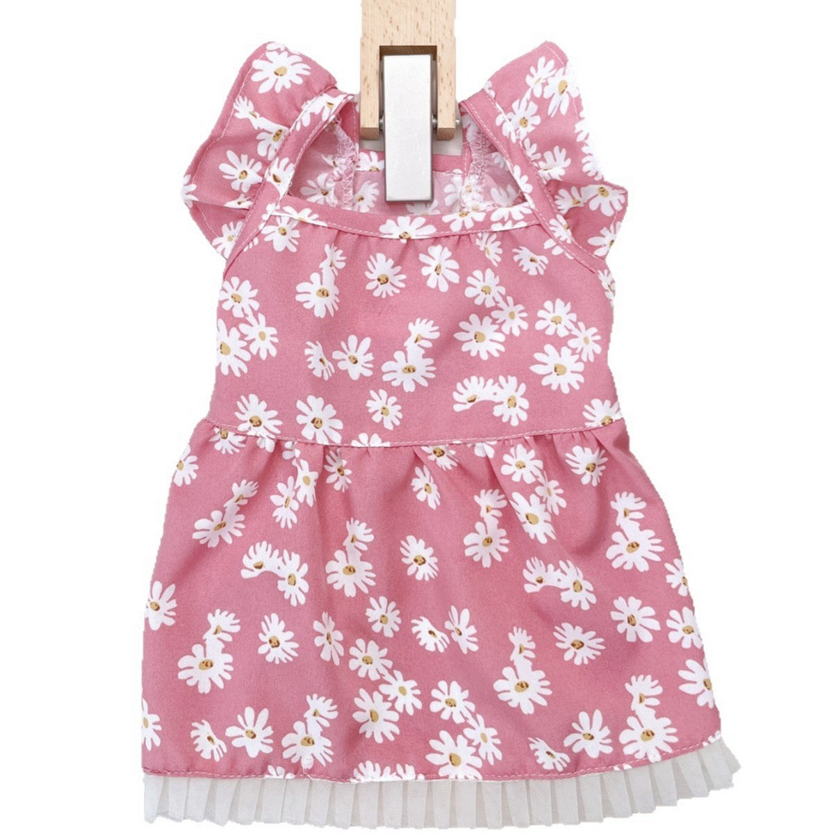 Cute Pet Dress Daisy Puff Sleeve Design_CWMM13247