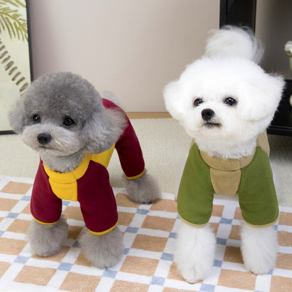 Plush Fleece Dog Jumpsuit Winter Small Dogs_CWMM12255