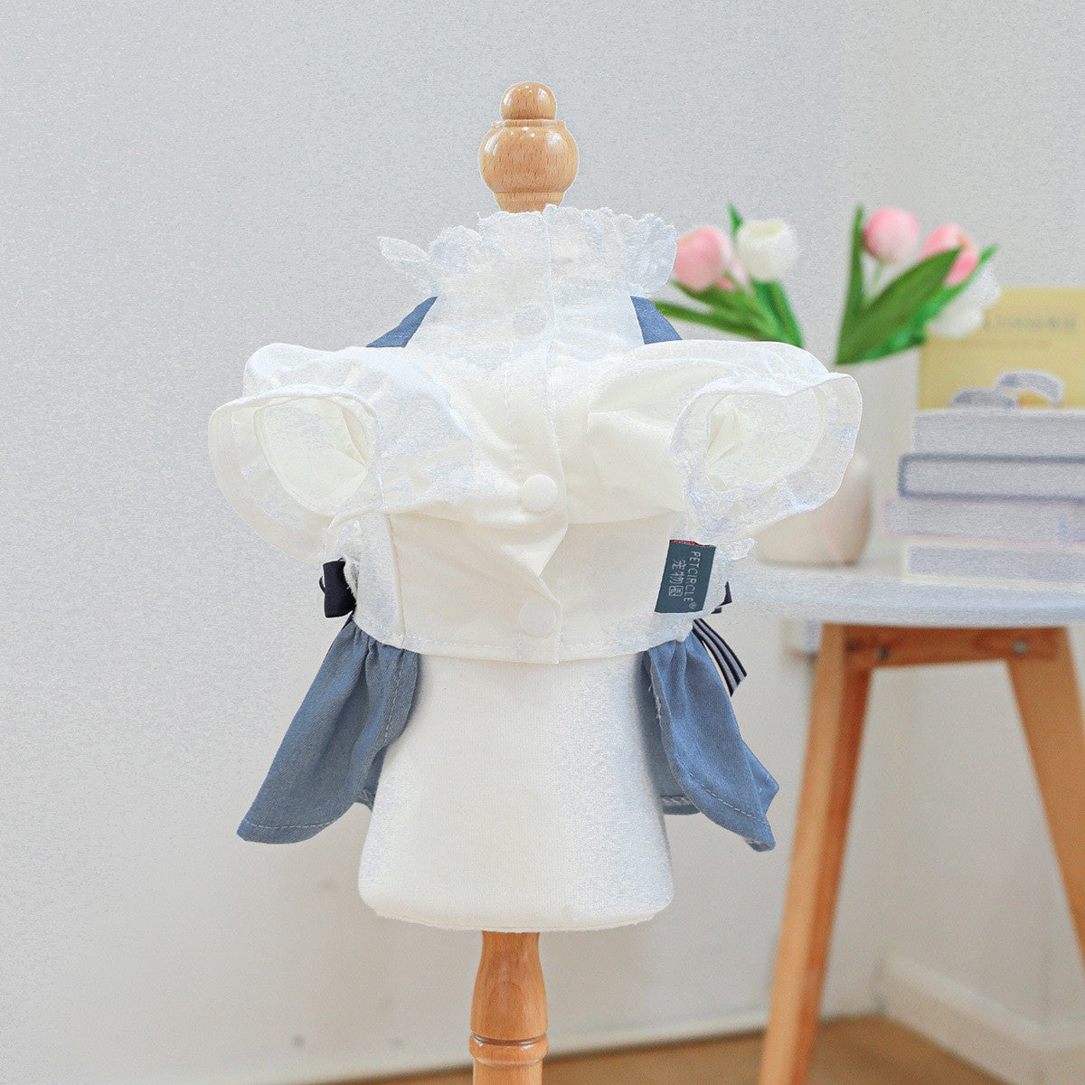 Pet Cozy Denim Dress Summer Beach Skirt_CWMM13045