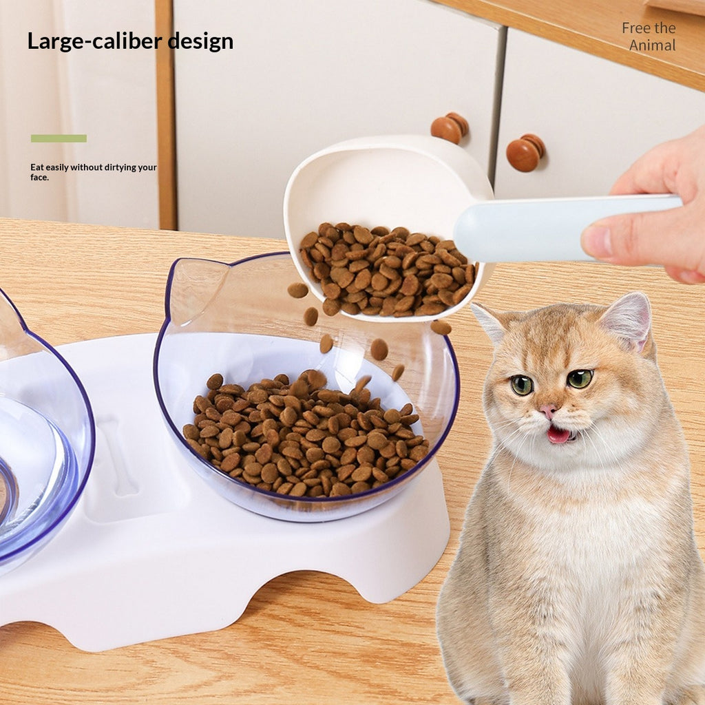Elevated Plastic Cat and Dog Double Feeding Bowl_CWMM13011