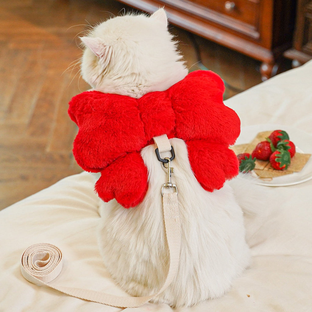 Pet Harness Leash – Bow Design Dog Cat Set_CWMM11297