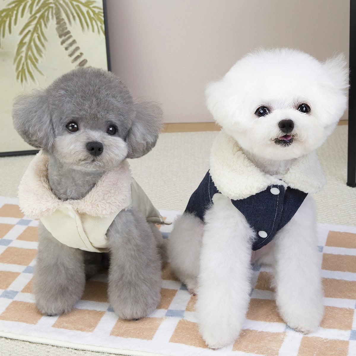 Winter Sherpa Dog Vest with Leash Ring_CWMM12233