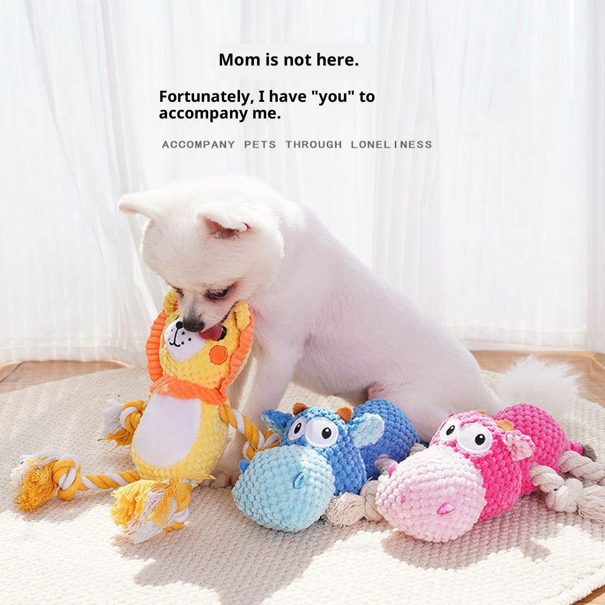 Funny Lion Plush Toy – Dog Cat Squeaky Toy_CWMM11173