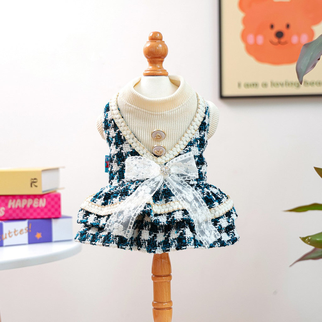Dog Cat Elegant Blue Dress Royal Skirt_CWMM13039
