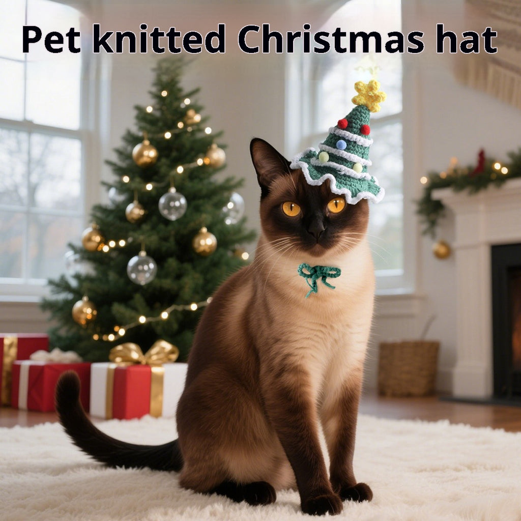 Christmas Pet Hat – Santa & Tree Hat for Cats Dogs_CWMM11356
