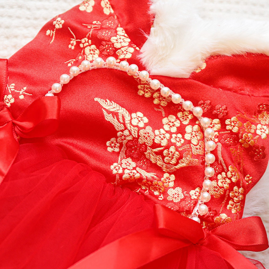 Dog Cat Cute Red Celebration Dress_CWMM13014