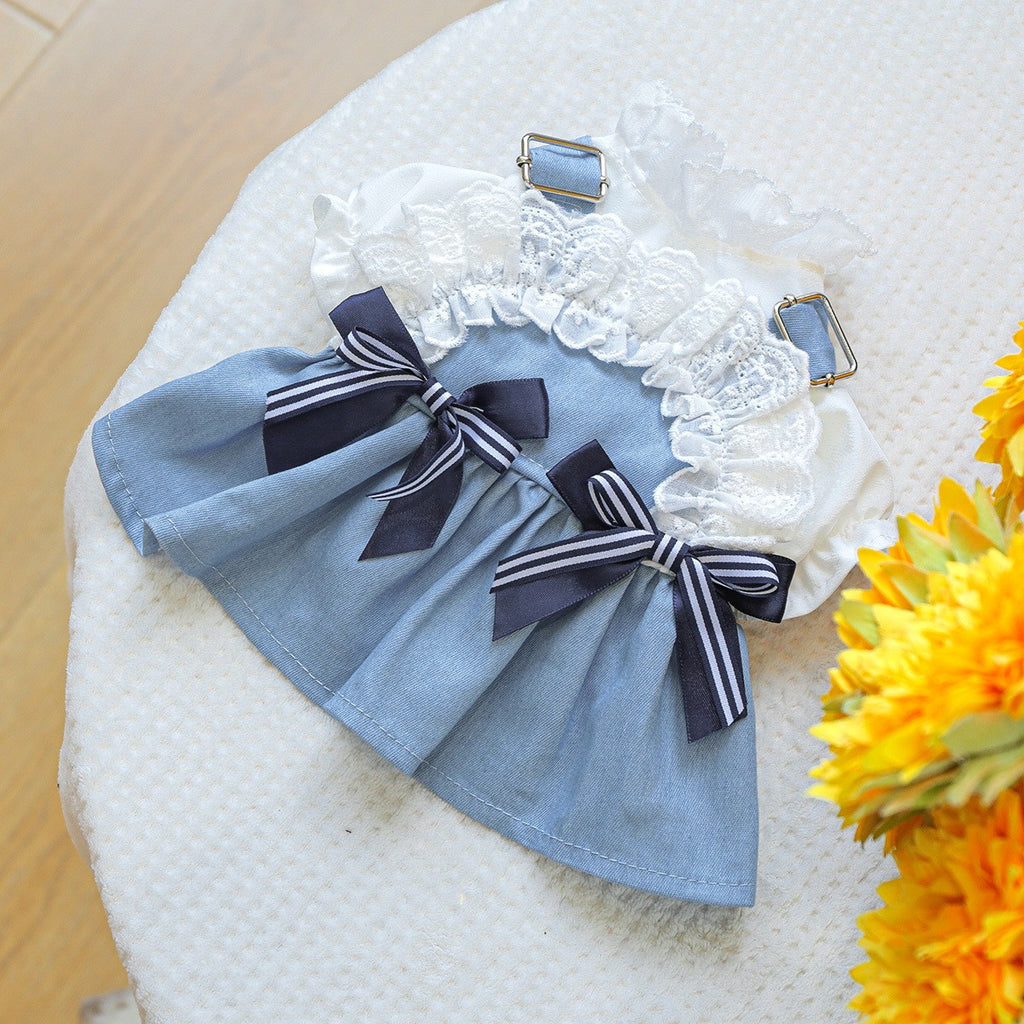 Pet Cozy Denim Dress Summer Beach Skirt_CWMM13045