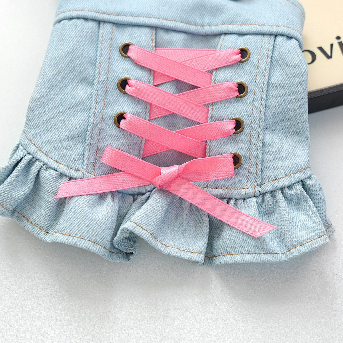 Pet Cozy Denim Dress Cute Heart Skirt_CWMM13012
