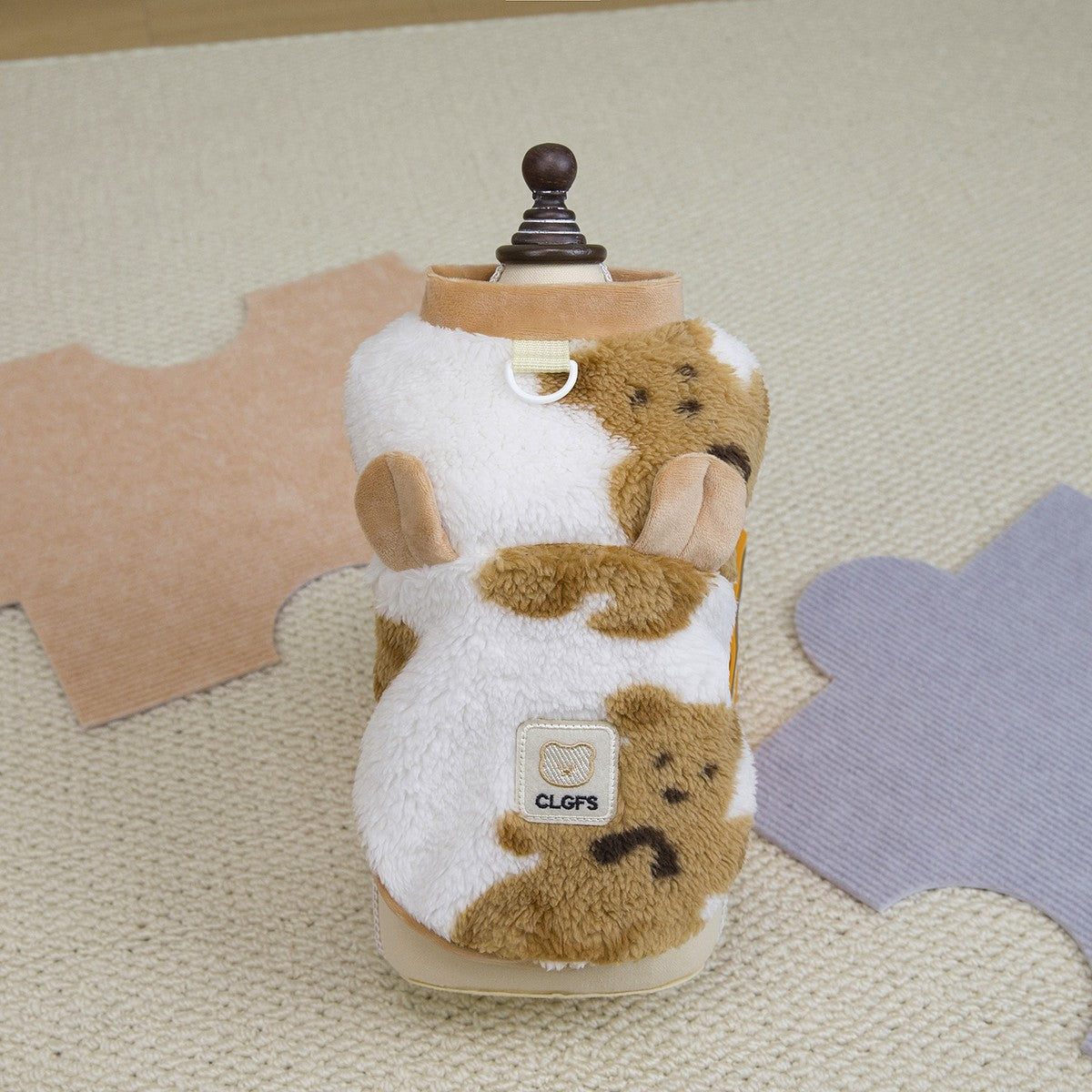 Cozy Fleece Dog Hoodie Teddy French Bulldog_CWMM12254