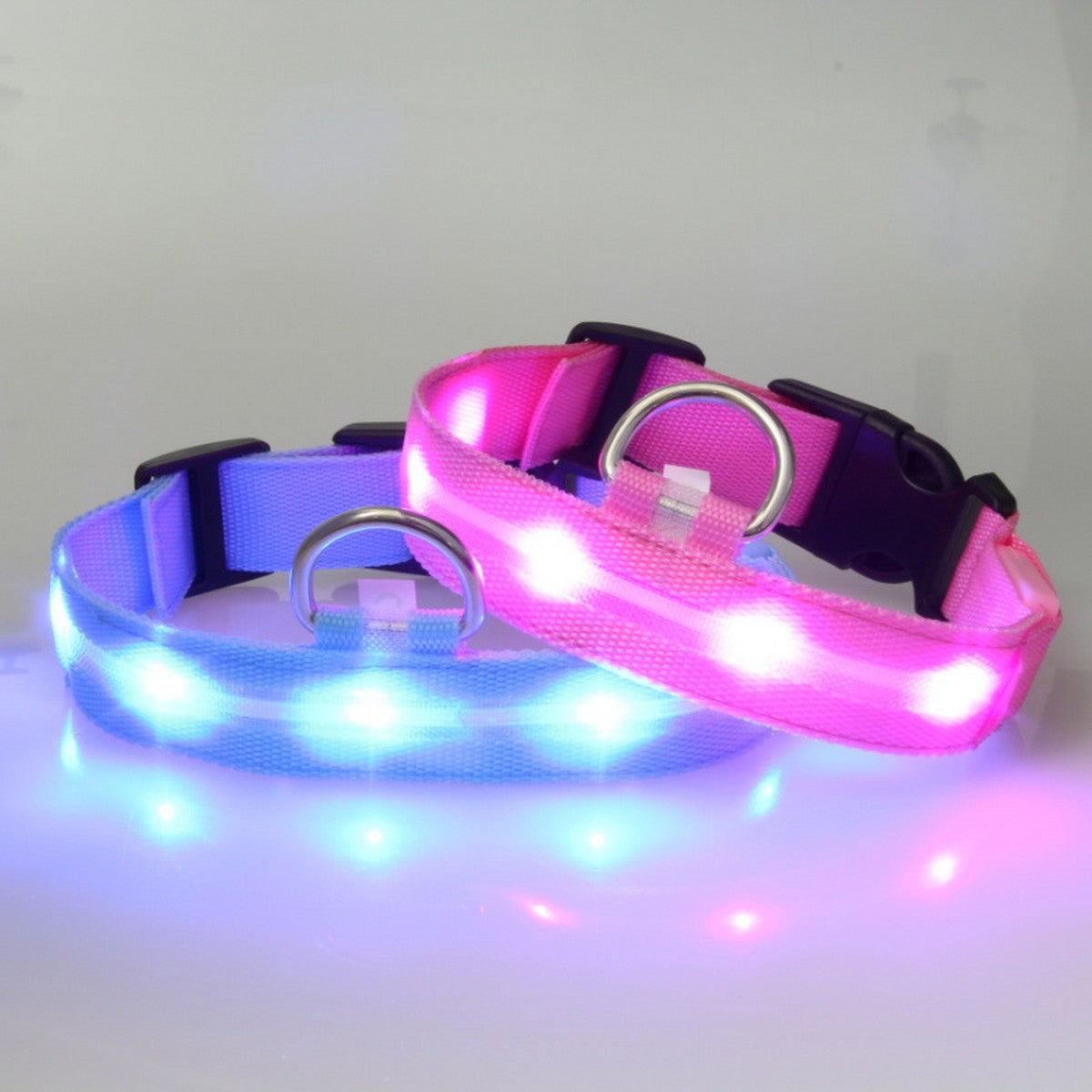 LED Nylon Dog Collar USB Night Safety Glow_CWMM11453