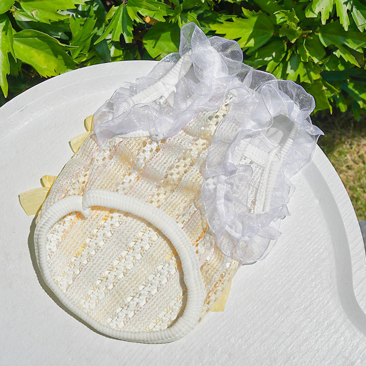 Lace Pet Vest – Hollow Ruffle Summer Cami_CWMM11167