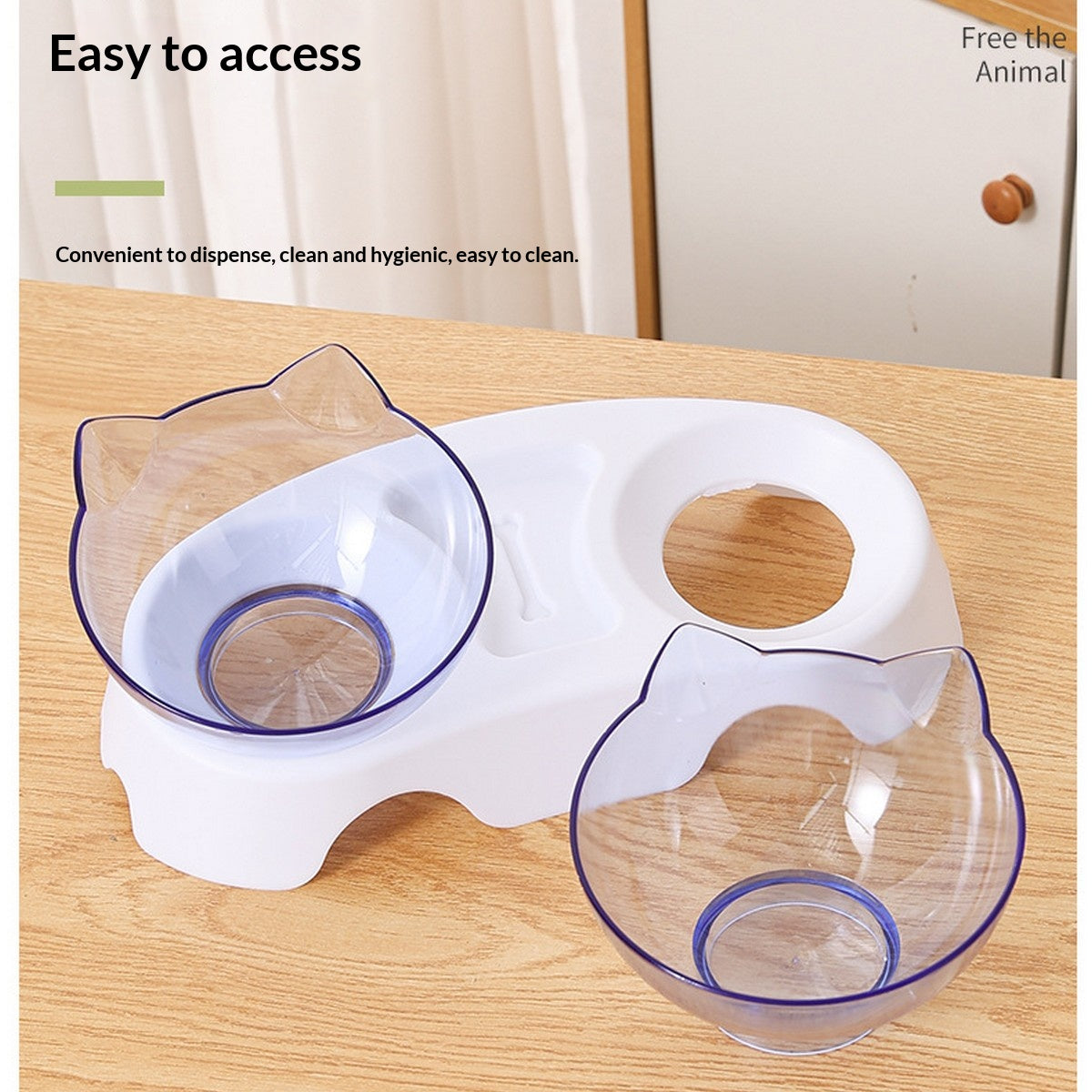 Elevated Plastic Cat and Dog Double Feeding Bowl_CWMM13011