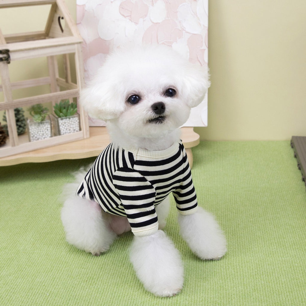 Striped Dog Cat T-Shirt Winter Small Dogs_CWMM12251