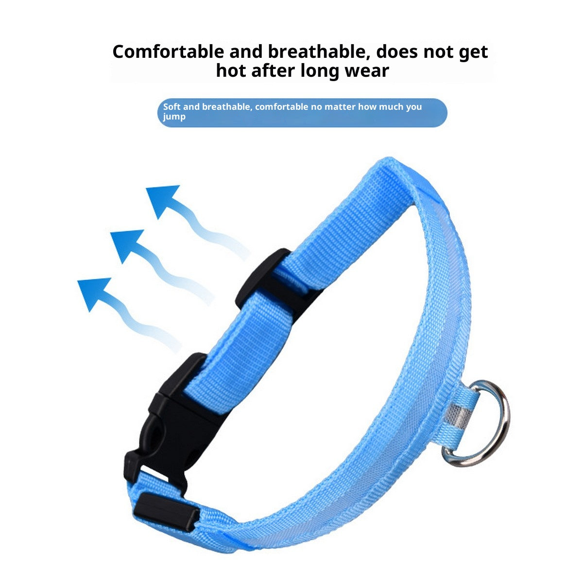 LED Nylon Dog Collar USB Night Safety Glow_CWMM11485