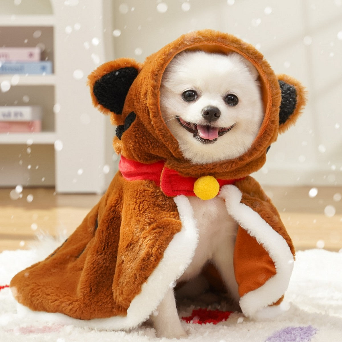 Tiger Plush Pet Cape – Warm Winter Cloak_CWMM11164