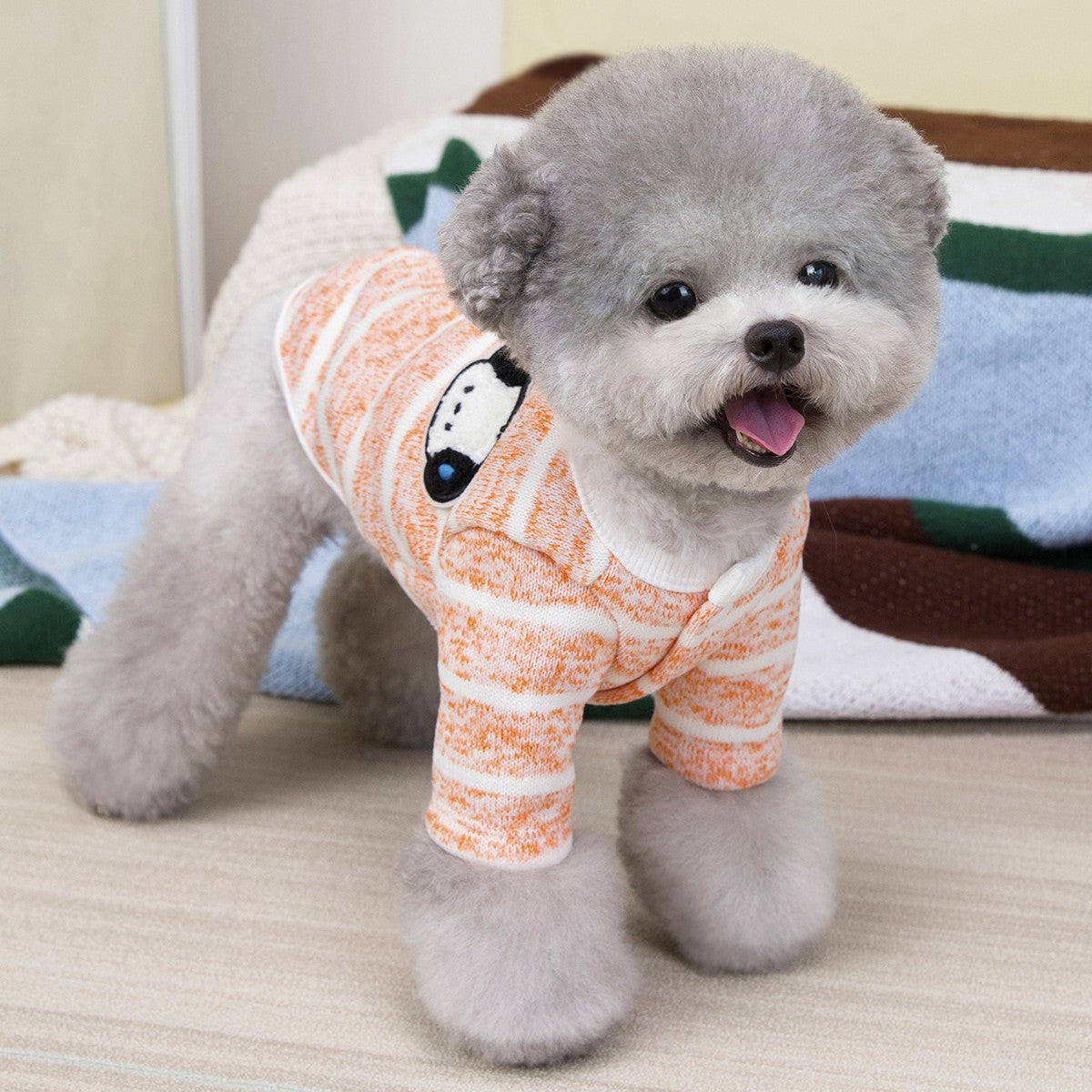 Pet Winter Knitted Hoodie with Leash Ring_CWMM12229