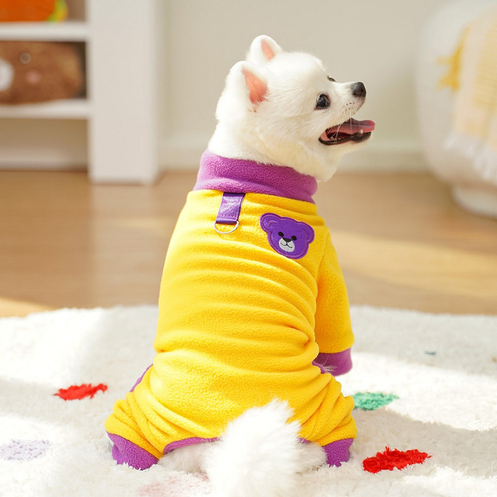 Colorblock Pet Jumpsuit with Leash Ring_CWMM11180