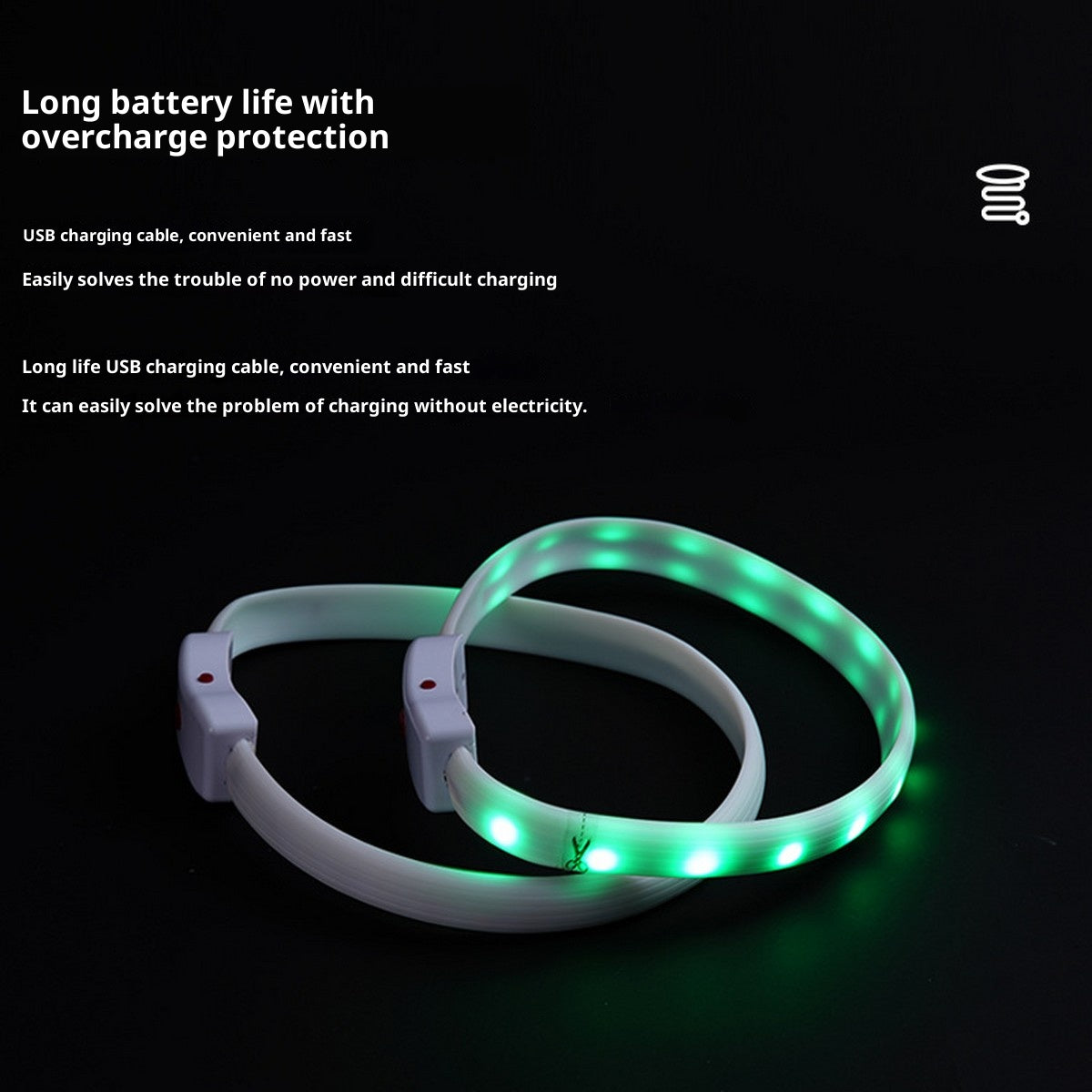 LED USB Dog Collar Cuttable PVC Glow_CWMM11455