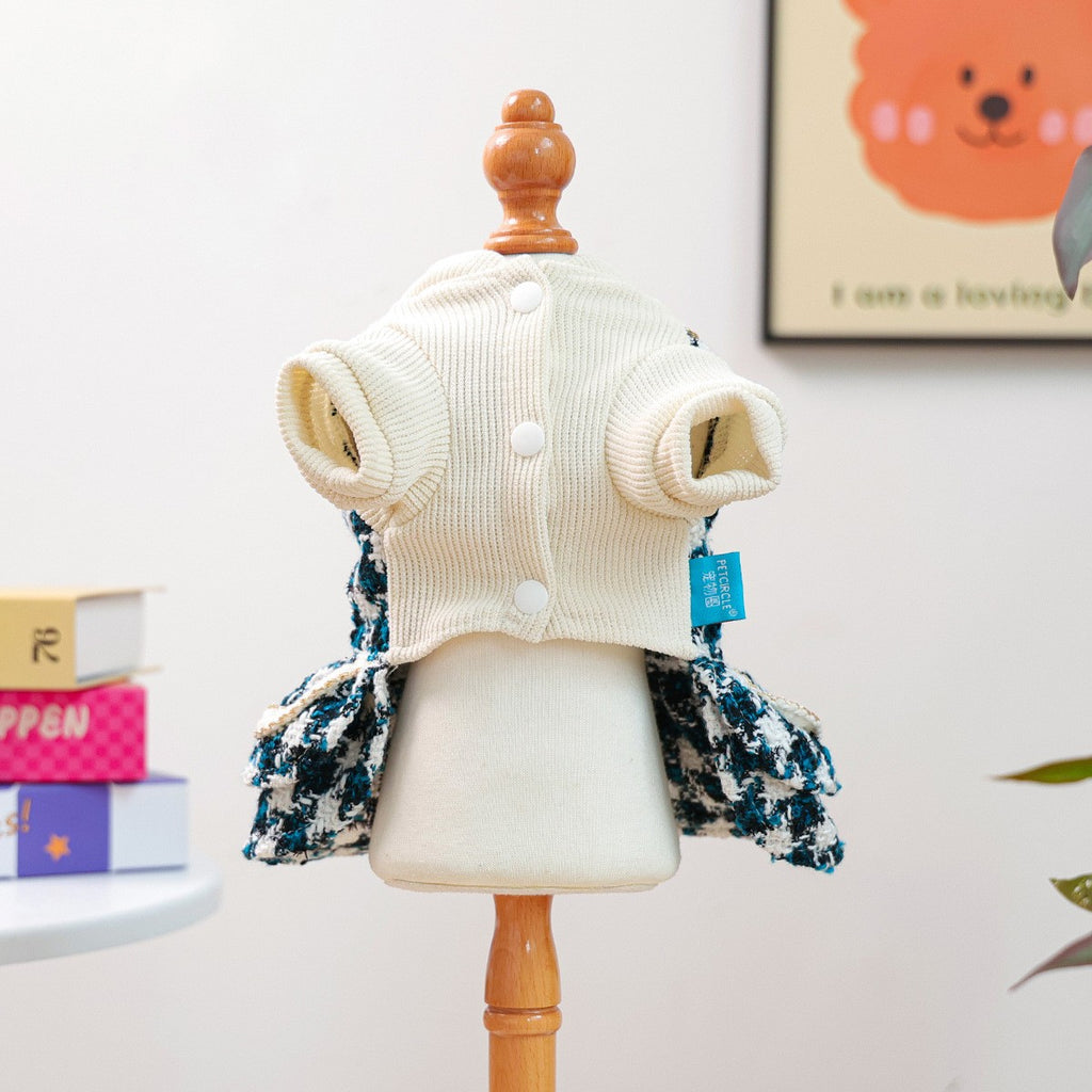 Dog Cat Elegant Blue Dress Royal Skirt_CWMM13039