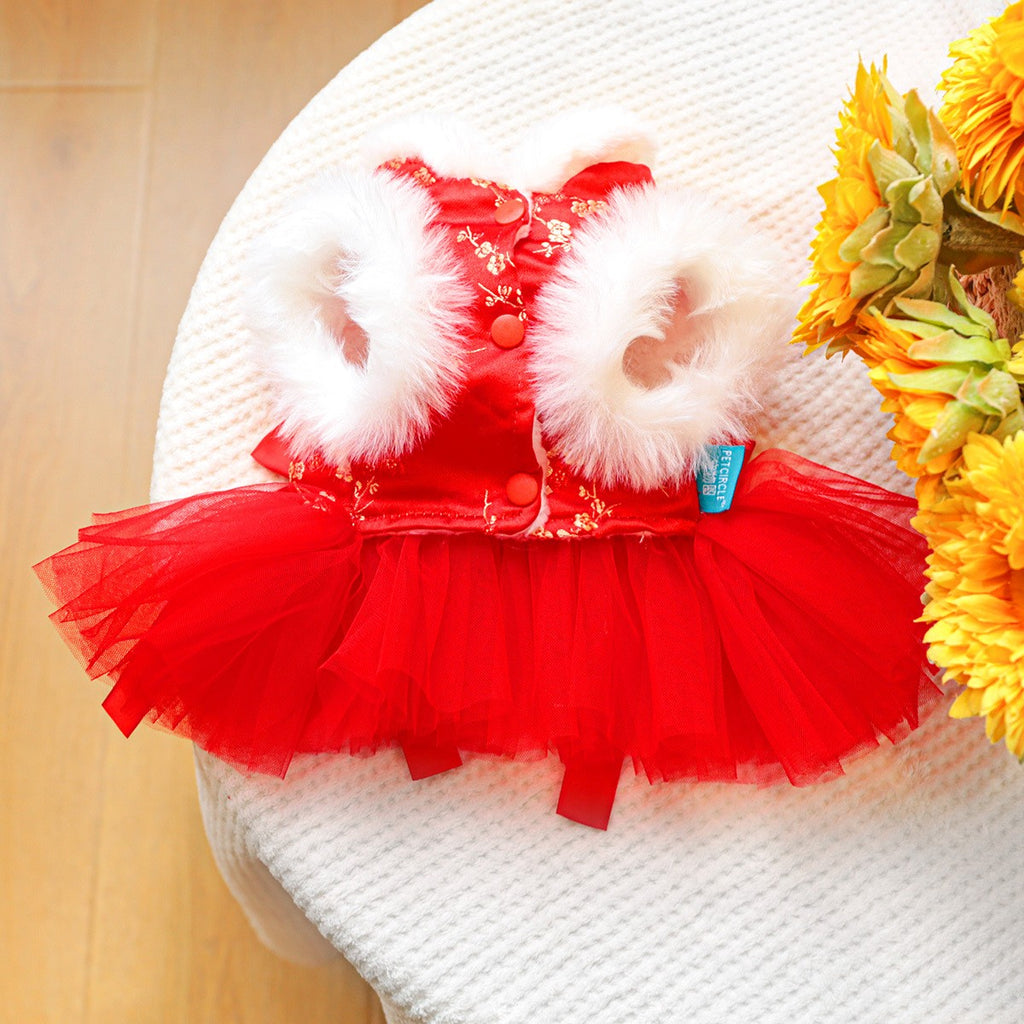 Dog Cat Cute Red Celebration Dress_CWMM13014