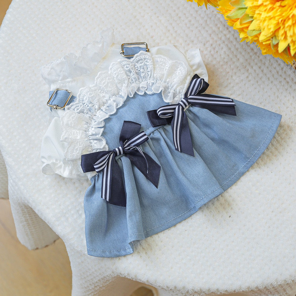 Pet Cozy Denim Dress Summer Beach Skirt_CWMM13045