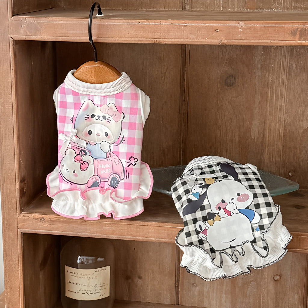 Small Dog Fleece Dress with Leash Ring_CWMM12204